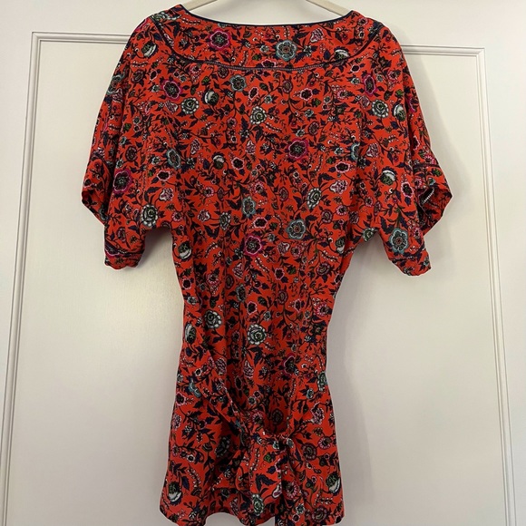 Silk MAEVE Red Floral Anthropologie blouse Sz S - Picture 2 of 5